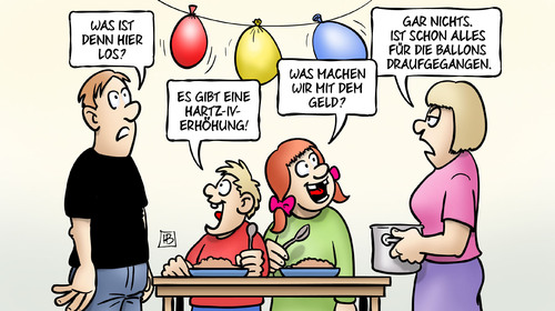 Cartoon: Hartz-Ballons (medium) by Harm Bengen tagged hartz,iv,erhöhung,geld,familie,kinder,ballons,soziales,harm,bengen,cartoon,karikatur,hartz,iv,erhöhung,geld,familie,kinder,ballons,soziales,harm,bengen,cartoon,karikatur