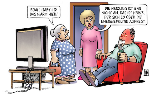 Cartoon: Heisse Energiepolitik (medium) by Harm Bengen tagged warm,wut,tv,susemil,energiepolitik,heizung,krieg,ukraine,russland,harm,bengen,cartoon,karikatur,warm,wut,tv,susemil,energiepolitik,heizung,krieg,ukraine,russland,harm,bengen,cartoon,karikatur