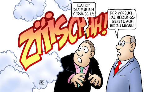 Cartoon: Heizungsgesetz (medium) by Harm Bengen tagged geräusch,schreck,zischen,dampf,wolken,heizungsgesetz,auf,eis,habeck,graichen,wärmepumpen,harm,bengen,cartoon,karikatur,geräusch,schreck,zischen,dampf,wolken,heizungsgesetz,auf,eis,habeck,graichen,wärmepumpen,harm,bengen,cartoon,karikatur