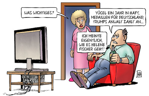 Cartoon: Helene Fischer krank (medium) by Harm Bengen tagged wichtiges,tv,nachrichten,helene,fischer,schlager,krank,harm,bengen,cartoon,karikatur,wichtiges,tv,nachrichten,helene,fischer,schlager,krank,harm,bengen,cartoon,karikatur