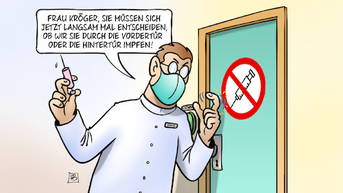 Cartoon: Hintertür-Impfen (medium) by Harm Bengen tagged entscheiden,vordertür,hintertür,haustür,impfen,arzt,corona,harm,bengen,cartoon,karikatur,entscheiden,vordertür,hintertür,haustür,impfen,arzt,corona,harm,bengen,cartoon,karikatur