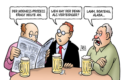 Cartoon: Hoeness-Verteidiger (medium) by Harm Bengen tagged verteidiger,prozess,lahm,boateng,alaba,fussball,fc,bayern,spieler,steuern,steuerhinterziehung,schweiz,betrug,gericht,stammtisch,harm,bengen,cartoon,karikatur,verteidiger,prozess,lahm,boateng,alaba,fussball,fc,bayern,spieler,steuern,steuerhinterziehung,schweiz,betrug,gericht,stammtisch,harm,bengen,cartoon,karikatur