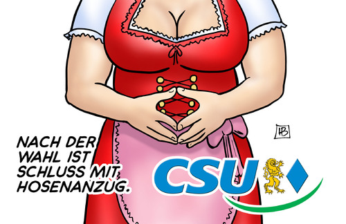 Cartoon: Hosenanzug (medium) by Harm Bengen tagged hosenanzug,dirndl,csu,cdu,merkel,seehofer,landtagswahl,bayern,bundestag,wahlkampf,wahl,bundestagswahl,harm,bengen,cartoon,karikatur,hosenanzug,dirndl,csu,cdu,merkel,seehofer,landtagswahl,bayern,bundestag,wahlkampf,wahl,bundestagswahl,harm,bengen,cartoon,karikatur