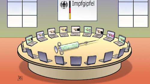 Cartoon: Impfgipfel (medium) by Harm Bengen tagged impfgipfel,vertrag,verträge,pharmakonzerne,bundesregierung,schuldzuweisungen,videokonferenz,astrazeneca,corona,impfstoff,wirksamkeit,lieferprobleme,harm,bengen,cartoon,karikatur,impfgipfel,vertrag,verträge,pharmakonzerne,bundesregierung,schuldzuweisungen,videokonferenz,astrazeneca,corona,impfstoff,wirksamkeit,lieferprobleme,harm,bengen,cartoon,karikatur