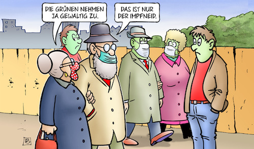 Cartoon: Impfneid (medium) by Harm Bengen tagged gruene,umfragen,stark,impfen,impfung,alter,susemil,impfneid,corona,harm,bengen,cartoon,karikatur,gruene,umfragen,stark,impfen,impfung,alter,susemil,impfneid,corona,harm,bengen,cartoon,karikatur