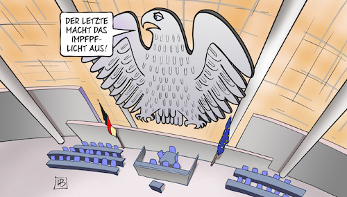 Cartoon: Impfpflicht aus (medium) by Harm Bengen tagged letzte,macht,das,licht,aus,corona,impfpflicht,adler,bundestag,harm,bengen,cartoon,karikatur,letzte,macht,das,licht,aus,corona,impfpflicht,adler,bundestag,harm,bengen,cartoon,karikatur