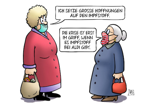 Cartoon: Impfstoff-Hoffnung (medium) by Harm Bengen tagged hoffnungen,impfstoff,hoffnung,corona,krise,aldi,susemil,jutta,maske,harm,bengen,cartoon,karikatur,hoffnungen,impfstoff,hoffnung,corona,krise,aldi,susemil,jutta,maske,harm,bengen,cartoon,karikatur