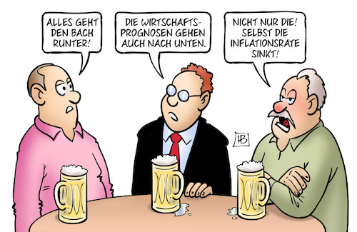 Cartoon: Inflation sinkt (medium) by Harm Bengen tagged wirtschaftsprognosen,inflationsrate,sinkt,kneipe,stammtisch,harm,bengen,cartoon,karikatur,wirtschaftsprognosen,inflationsrate,sinkt,kneipe,stammtisch,harm,bengen,cartoon,karikatur