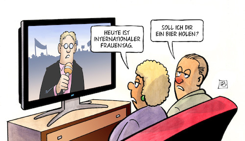 Cartoon: Int. Frauentag 2018 (medium) by Harm Bengen tagged internationaler,frauentag,bier,ehe,tv,harm,bengen,cartoon,karikatur,internationaler,frauentag,bier,ehe,tv,harm,bengen,cartoon,karikatur