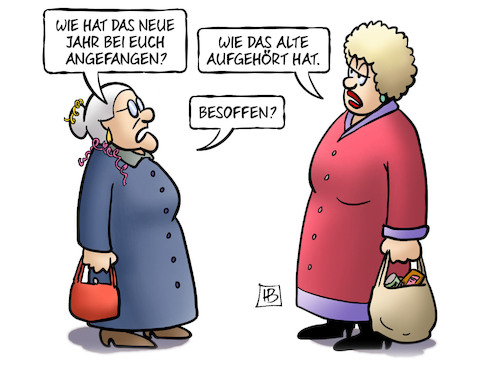 Cartoon: Jahresbeginn (medium) by Harm Bengen tagged jahresbeginn,neues,neujahr,besoffen,alkohol,susemil,harm,bengen,cartoon,karikatur,jahresbeginn,neues,neujahr,besoffen,alkohol,susemil,harm,bengen,cartoon,karikatur