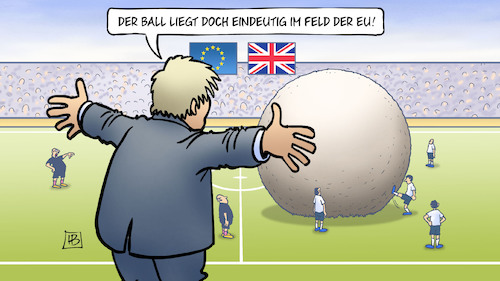 Cartoon: Johnsons Ball (medium) by Harm Bengen tagged fussball,ball,handelsstreit,brexit,boris,johnson,gb,uk,eu,harm,bengen,cartoon,karikatur,fussball,ball,handelsstreit,brexit,boris,johnson,gb,uk,eu,harm,bengen,cartoon,karikatur