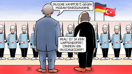 Kampfjets und Migranten