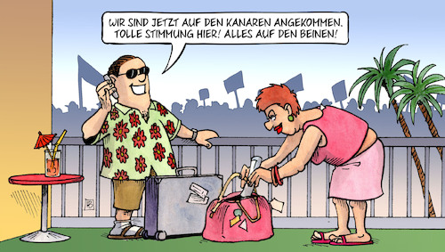 Cartoon: Kanaren vs. Touris (medium) by Harm Bengen tagged teneriffa,kanaren,proteste,touristen,tourismus,massentourismus,demonstrationen,urlaub,harm,bengen,cartoon,karikatur,teneriffa,kanaren,proteste,touristen,tourismus,massentourismus,demonstrationen,urlaub,harm,bengen,cartoon,karikatur