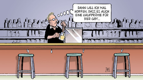 Cartoon: Kaufprämie Bier (medium) by Harm Bengen tagged bier,kneipe,wirt,kaufprämie,automobilindustrie,kanzleramt,lobbyismus,corona,coronavirus,ansteckung,pandemie,epidemie,krankheit,schaden,harm,bengen,cartoon,karikatur,bier,kneipe,wirt,kaufprämie,automobilindustrie,kanzleramt,lobbyismus,corona,coronavirus,ansteckung,pandemie,epidemie,krankheit,schaden,harm,bengen,cartoon,karikatur