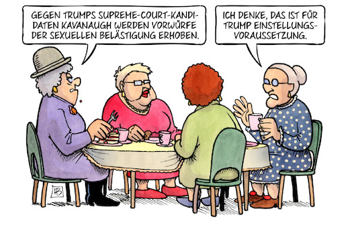 Cartoon: Kavanaugh (medium) by Harm Bengen tagged trump,supreme,court,richter,kandidat,kavanaugh,vorwürfe,sexuelle,belästigung,einstellungsvoraussetzung,susemil,kaffeeklatsch,metoo,harm,bengen,cartoon,karikatur,trump,supreme,court,richter,kandidat,kavanaugh,vorwürfe,sexuelle,belästigung,einstellungsvoraussetzung,susemil,kaffeeklatsch,metoo,harm,bengen,cartoon,karikatur