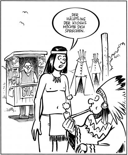 Cartoon: kiosk (medium) by Harm Bengen tagged kiosk,indianer,häuptling