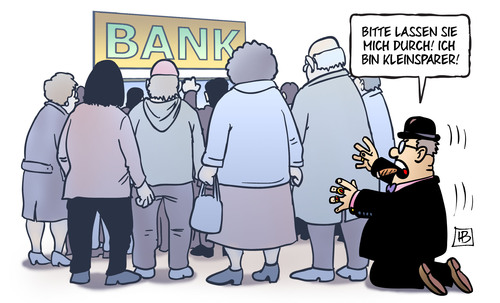 Cartoon: Kleinsparer (medium) by Harm Bengen tagged bank,anleger,zypern,eu,europa,kleinsparer,abgabe,raub,erpressung,bankschalter,kunde,hilfspaket,schulden,kredite,rettungsschirm,troika,harm,bengen,cartoon,karikatur,bank,anleger,zypern,eu,europa,kleinsparer,abgabe,raub,erpressung,bankschalter,kunde,hilfspaket,schulden,kredite,rettungsschirm,troika,harm,bengen,cartoon,karikatur