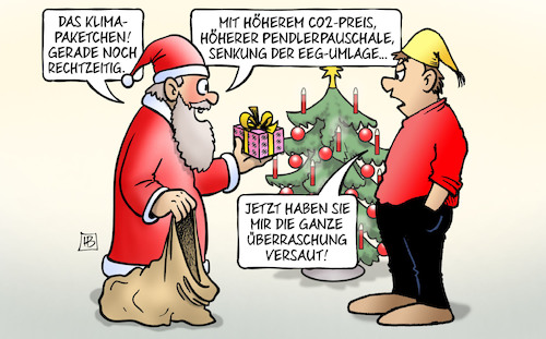 Cartoon: Klimapaket geliefert (medium) by Harm Bengen tagged klimapaketchen,weihnachten,weihnachtsmann,co2,preis,pendlerpauschale,senkung,eeg,umlage,michel,überraschung,klimaschutzzusagen,klimagipfel,klimaschutzkonferenz,cop25,madrid,chile,klimaziele,klimawandel,harm,bengen,cartoon,karikatur,klimapaketchen,weihnachten,weihnachtsmann,co2,preis,pendlerpauschale,senkung,eeg,umlage,michel,überraschung,klimaschutzzusagen,klimagipfel,klimaschutzkonferenz,cop25,madrid,chile,klimaziele,klimawandel,harm,bengen,cartoon,karikatur