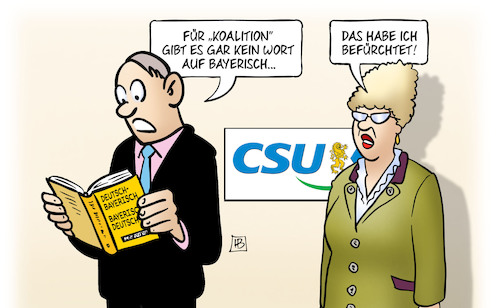 Cartoon: Koalition auf Bayerisch (medium) by Harm Bengen tagged koalition,wort,woerterbuch,bayerisch,verlust,absolute,mehrheit,bayern,landtagswahl,wahlergebnis,csu,harm,bengen,cartoon,karikatur,koalition,wort,woerterbuch,bayerisch,verlust,absolute,mehrheit,bayern,landtagswahl,wahlergebnis,csu,harm,bengen,cartoon,karikatur