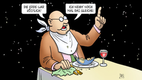 Cartoon: Köstliche Erde (medium) by Harm Bengen tagged erde,köstlich,restaurant,raubbau,natur,ipcc,weltklimabericht,klimaerwärmung,klimawandel,harm,bengen,cartoon,karikatur,erde,köstlich,restaurant,raubbau,natur,ipcc,weltklimabericht,klimaerwärmung,klimawandel,harm,bengen,cartoon,karikatur