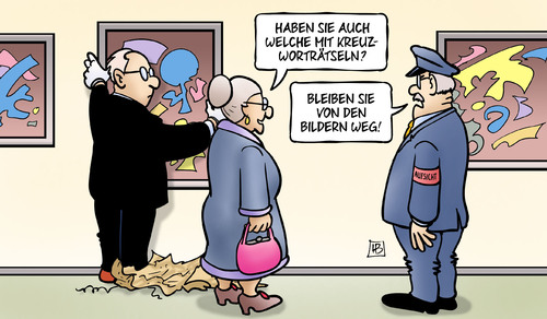 Cartoon: Kreuzworträtsel (medium) by Harm Bengen tagged kunst,bilder,museum,susemil,fluxus,koepcke,seniorin,harm,bengen,cartoon,karikatur,kunst,bilder,museum,susemil,fluxus,koepcke,seniorin,harm,bengen,cartoon,karikatur