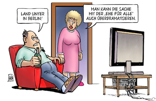 Cartoon: Land unter in Berlin (medium) by Harm Bengen tagged land,unter,berlin,unwetter,überschwemmung,wasser,tv,ehe,für,alle,homoehe,gleichberechtigung,abstimmung,bundestag,harm,bengen,cartoon,karikatur,land,unter,berlin,unwetter,überschwemmung,wasser,tv,ehe,für,alle,homoehe,gleichberechtigung,abstimmung,bundestag,harm,bengen,cartoon,karikatur