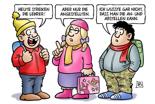 Cartoon: Lehrer-Streik (medium) by Harm Bengen tagged streiken,streik,lehrer,angestellte,beamte,tarifrunde,gew,harm,bengen,cartoon,karikatur,streiken,streik,lehrer,angestellte,beamte,tarifrunde,gew,harm,bengen,cartoon,karikatur