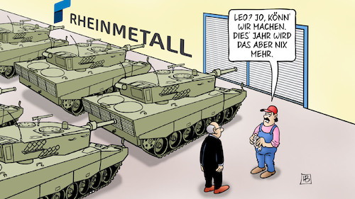 Cartoon: Leo-Reparatur (medium) by Harm Bengen tagged reparatur,werkstatt,rheinmetall,panzer,leopard,krieg,ukraine,russland,harm,bengen,cartoon,karikatur,reparatur,werkstatt,rheinmetall,panzer,leopard,krieg,ukraine,russland,harm,bengen,cartoon,karikatur