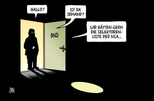 Cartoon: Licht ins Dunkel (medium) by Harm Bengen tagged licht,dunkel,dunkelheit,selektorenliste,selektoren,liste,nsa,bnd,geheimdienste,skandal,affaere,harm,bengen,cartoon,karikatur,licht,dunkel,dunkelheit,selektorenliste,selektoren,liste,nsa,bnd,geheimdienste,skandal,affaere,harm,bengen,cartoon,karikatur