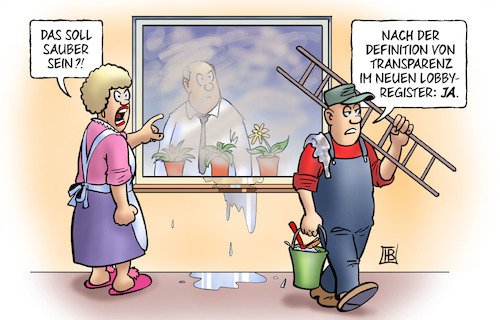 Cartoon: Lobby-Transparenz (medium) by Harm Bengen tagged fensterputzer,sauber,schmutzig,definition,transparenz,lobbyregister,undurchsichtig,korruption,harm,bengen,cartoon,karikatur,fensterputzer,sauber,schmutzig,definition,transparenz,lobbyregister,undurchsichtig,korruption,harm,bengen,cartoon,karikatur