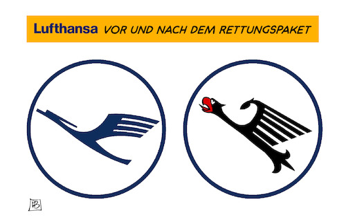 Cartoon: Lufthansa-Staatsbeteiligung (medium) by Harm Bengen tagged lufthansa,rettungspaket,staatsbeteiligung,pleite,insolvenz,corona,coronavirus,ansteckung,pandemie,epidemie,krankheit,schaden,harm,bengen,cartoon,karikatur,lufthansa,rettungspaket,staatsbeteiligung,pleite,insolvenz,corona,coronavirus,ansteckung,pandemie,epidemie,krankheit,schaden,harm,bengen,cartoon,karikatur