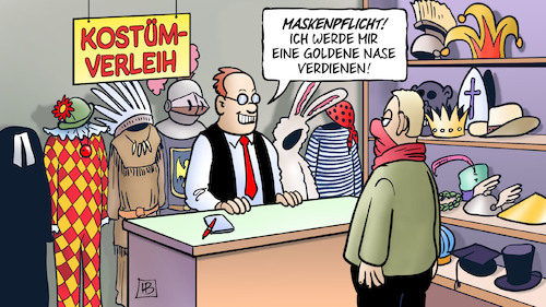 Cartoon: Maskenpflicht (medium) by Harm Bengen tagged maskenpflicht,goldene,nase,verdienen,mundschutz,kostuemverleih,corona,coronavirus,ansteckung,pandemie,epidemie,krankheit,schaden,harm,bengen,cartoon,karikatur,maskenpflicht,goldene,nase,verdienen,mundschutz,kostuemverleih,corona,coronavirus,ansteckung,pandemie,epidemie,krankheit,schaden,harm,bengen,cartoon,karikatur