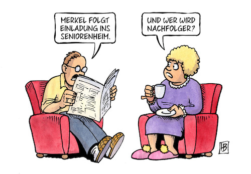 Cartoon: Merkel im Seniorenheim (medium) by Harm Bengen tagged merkel,einladung,seniorenheim,altenpflege,altenpfleger,krankenpfleger,nachfolger,harm,bengen,cartoon,karikatur,merkel,einladung,seniorenheim,altenpflege,altenpfleger,krankenpfleger,nachfolger,harm,bengen,cartoon,karikatur