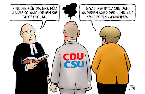 Cartoon: Merkel und Ehe für alle (medium) by Harm Bengen tagged merkel,ehe,für,alle,homoehe,gleichberechtigung,abstimmung,bundestagswahl,wind,segeln,trauung,hochzeit,pastor,cdu,csu,harm,bengen,cartoon,karikatur,merkel,ehe,für,alle,homoehe,gleichberechtigung,abstimmung,bundestagswahl,wind,segeln,trauung,hochzeit,pastor,cdu,csu,harm,bengen,cartoon,karikatur