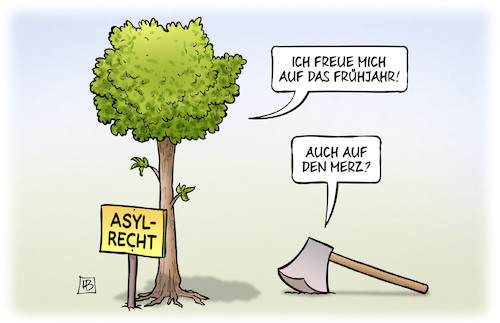 Cartoon: Merz und Asylrecht (medium) by Harm Bengen tagged asylrecht,frühjahr,baum,axt,beil,märz,friedrich,merz,cdu,parteivorsitz,harm,bengen,cartoon,karikatur,asylrecht,frühjahr,baum,axt,beil,märz,friedrich,merz,cdu,parteivorsitz,harm,bengen,cartoon,karikatur