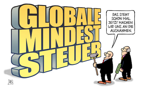 Cartoon: Mindeststeuer (medium) by Harm Bengen tagged globale,mindeststeuer,ausnahmen,g20,finanzminister,grosskonzerne,vorschlaghammer,bohrer,harm,bengen,cartoon,karikatur,globale,mindeststeuer,ausnahmen,g20,finanzminister,grosskonzerne,vorschlaghammer,bohrer,harm,bengen,cartoon,karikatur