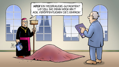 Cartoon: Missbrauchs-Gutachten (medium) by Harm Bengen tagged missbrauchs,gutachten,veröffentlichen,untersuchung,katholische,kirche,köln,woelki,teppich,kehren,harm,bengen,cartoon,karikatur,missbrauchs,gutachten,veröffentlichen,untersuchung,katholische,kirche,köln,woelki,teppich,kehren,harm,bengen,cartoon,karikatur