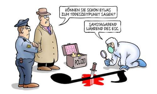 Cartoon: Musik-Mord (medium) by Harm Bengen tagged polizei,spurensicherung,spusi,todeszeitpunkt,samstagabend,esc,eurovison,song,contest,rotterdam,singen,musik,blut,mord,verbrechen,kultur,harm,bengen,cartoon,karikatur,polizei,spurensicherung,spusi,todeszeitpunkt,samstagabend,esc,eurovison,song,contest,rotterdam,singen,musik,blut,mord,verbrechen,kultur,harm,bengen,cartoon,karikatur