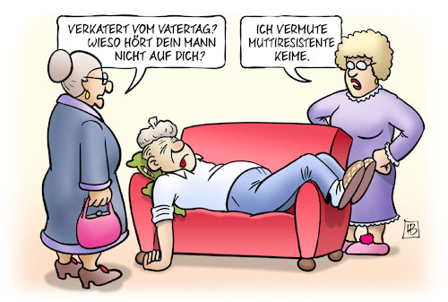 Cartoon: Muttiresistent (medium) by Harm Bengen tagged verkatert,vatertag,himmelfahrt,feiertag,alkohol,mann,muttiresistent,multiresistente,keime,krankenhaus,susemil,harm,bengen,cartoon,karikatur,verkatert,vatertag,himmelfahrt,feiertag,alkohol,mann,muttiresistent,multiresistente,keime,krankenhaus,susemil,harm,bengen,cartoon,karikatur