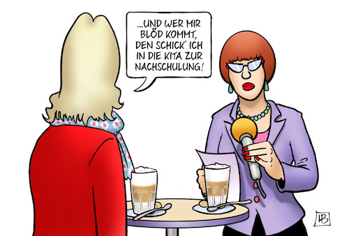 Cartoon: Nachfolgerin Schwesig (medium) by Harm Bengen tagged nachfolgerin,schwesig,sellering,mecklenburg,vorpommern,kita,nachschulung,interview,harm,bengen,cartoon,karikatur,nachfolgerin,schwesig,sellering,mecklenburg,vorpommern,kita,nachschulung,interview,harm,bengen,cartoon,karikatur