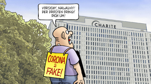 Cartoon: Nawalny in Berlin (medium) by Harm Bengen tagged nawalny,russland,regimekritiker,vergiftung,corona,coronaleugner,demonstrant,demonstration,drosten,charite,harm,bengen,cartoon,karikatur,nawalny,russland,regimekritiker,vergiftung,corona,coronaleugner,demonstrant,demonstration,drosten,charite,harm,bengen,cartoon,karikatur