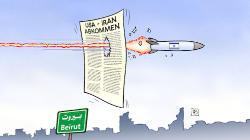 Cartoon: Netanjahu und Frieden (medium) by Harm Bengen tagged abkommen,netanjahu,israel,rakete,beirut,usa,iran,krieg,frieden,harm,bengen,cartoon,karikatur,abkommen,netanjahu,israel,rakete,beirut,usa,iran,krieg,frieden,harm,bengen,cartoon,karikatur