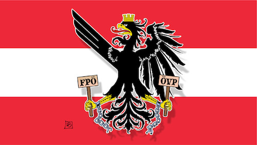 Cartoon: Neue Österreich-Fahne (medium) by Harm Bengen tagged neue,österreich,fahne,flagge,wappen,adler,kurz,strache,rechtsradikal,rechtsregierung,övp,fpö,harm,bengen,cartoon,karikatur,neue,österreich,fahne,flagge,wappen,adler,kurz,strache,rechtsradikal,rechtsregierung,övp,fpö,harm,bengen,cartoon,karikatur