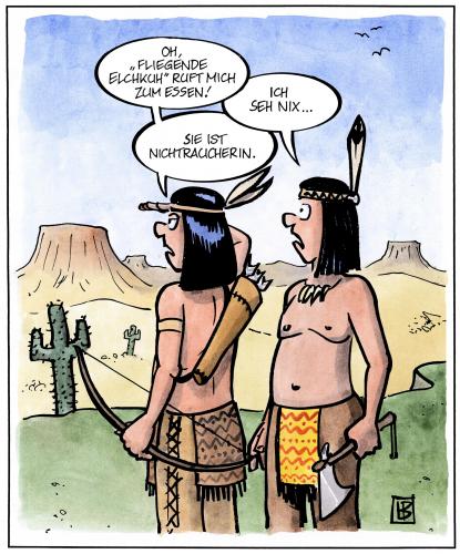 Cartoon: Nichtraucher-Indianer (medium) by Harm Bengen tagged nichtraucherer,indianer,wilder westen,raucher,rauchzeichen,kultur,tradition,rauchen,gesundheit,tabak,zigarette,kommunikation,zeichen,sprache,primitiv,fernkommunikation,ferne,distanz,indianerstamm,stamm,rauch,rauchwolke,nordamerika,morsen,nichtraucher,signal,wilder,westen