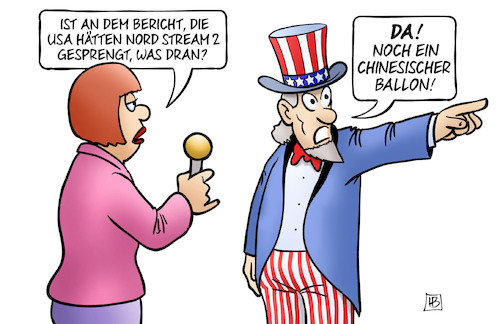 Cartoon: Nord Stream 2-Sprengung (medium) by Harm Bengen tagged sprengung,interview,uncle,sam,usa,nord,stream,china,chinesischer,ballon,ablenkung,energie,krieg,ukraine,russland,harm,bengen,cartoon,karikatur,sprengung,interview,uncle,sam,usa,nord,stream,china,chinesischer,ballon,ablenkung,energie,krieg,ukraine,russland,harm,bengen,cartoon,karikatur