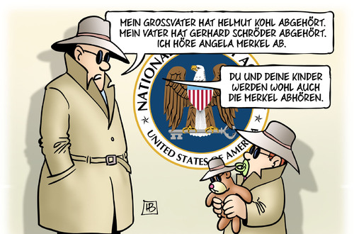 Cartoon: NSA-Kohl-Schröder-Merkel (medium) by Harm Bengen tagged grossvater,helmut,kohl,abhören,vater,gerhard,schröder,angela,merkel,kanzlerin,bundeskanzler,kanzleramt,nsa,usa,spionage,geheimdienst,spion,kind,teddy,schnuller,harm,bengen,cartoon,karikatur,grossvater,helmut,kohl,abhören,vater,gerhard,schröder,angela,merkel,kanzlerin,bundeskanzler,kanzleramt,nsa,usa,spionage,geheimdienst,spion,kind,teddy,schnuller,harm,bengen,cartoon,karikatur