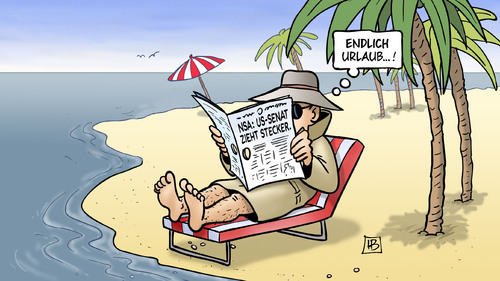 Cartoon: NSA-Urlaub (medium) by Harm Bengen tagged nsa,usa,senat,stecker,urlaub,patriot,act,gesetz,spionage,spion,geheimdienst,liegestuhl,strand,harm,bengen,cartoon,karikatur,nsa,usa,senat,stecker,urlaub,patriot,act,gesetz,spionage,spion,geheimdienst,liegestuhl,strand,harm,bengen,cartoon,karikatur