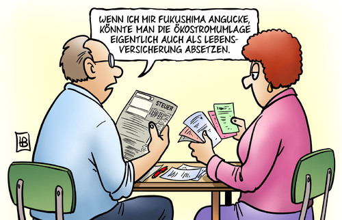 Cartoon: Oekostromumlage (medium) by Harm Bengen tagged karikatur,cartoon,bengen,harm,absetzen,steuer,fukushima,lebensversicherung,abgabe,energiewende,stromnetze,strompreis,oekostromumlage,oekostromumlage,strompreis,stromnetze,energiewende,abgabe,lebensversicherung,fukushima,steuer,absetzen,harm,bengen,cartoon,karikatur