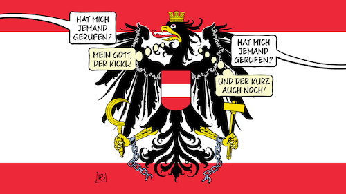 Cartoon: Österreich-Regierung (medium) by Harm Bengen tagged österreich,regierung,gerufen,kickl,kurz,fahne,adler,nehammer,ruecktritt,harm,bengen,cartoon,karikatur,österreich,regierung,gerufen,kickl,kurz,fahne,adler,nehammer,ruecktritt,harm,bengen,cartoon,karikatur