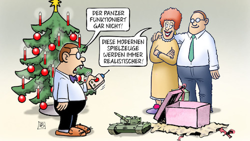 Cartoon: Panzer kaputt (medium) by Harm Bengen tagged panzer,funktioniert,nicht,kaputt,moderne,spielzeuge,realistischer,rüstung,bescherung,geschenke,weihnachten,krieg,ukraine,russland,harm,bengen,cartoon,karikatur,panzer,funktioniert,nicht,kaputt,moderne,spielzeuge,realistischer,rüstung,bescherung,geschenke,weihnachten,krieg,ukraine,russland,harm,bengen,cartoon,karikatur